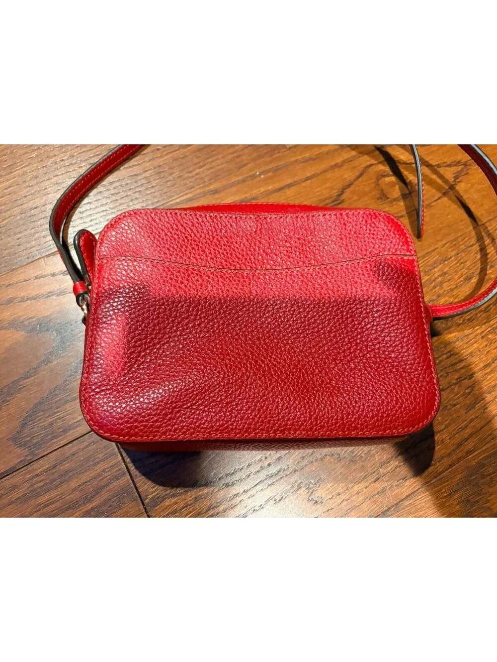 Coach RED Pebbled Leather Mini Camera Crossbody Bag